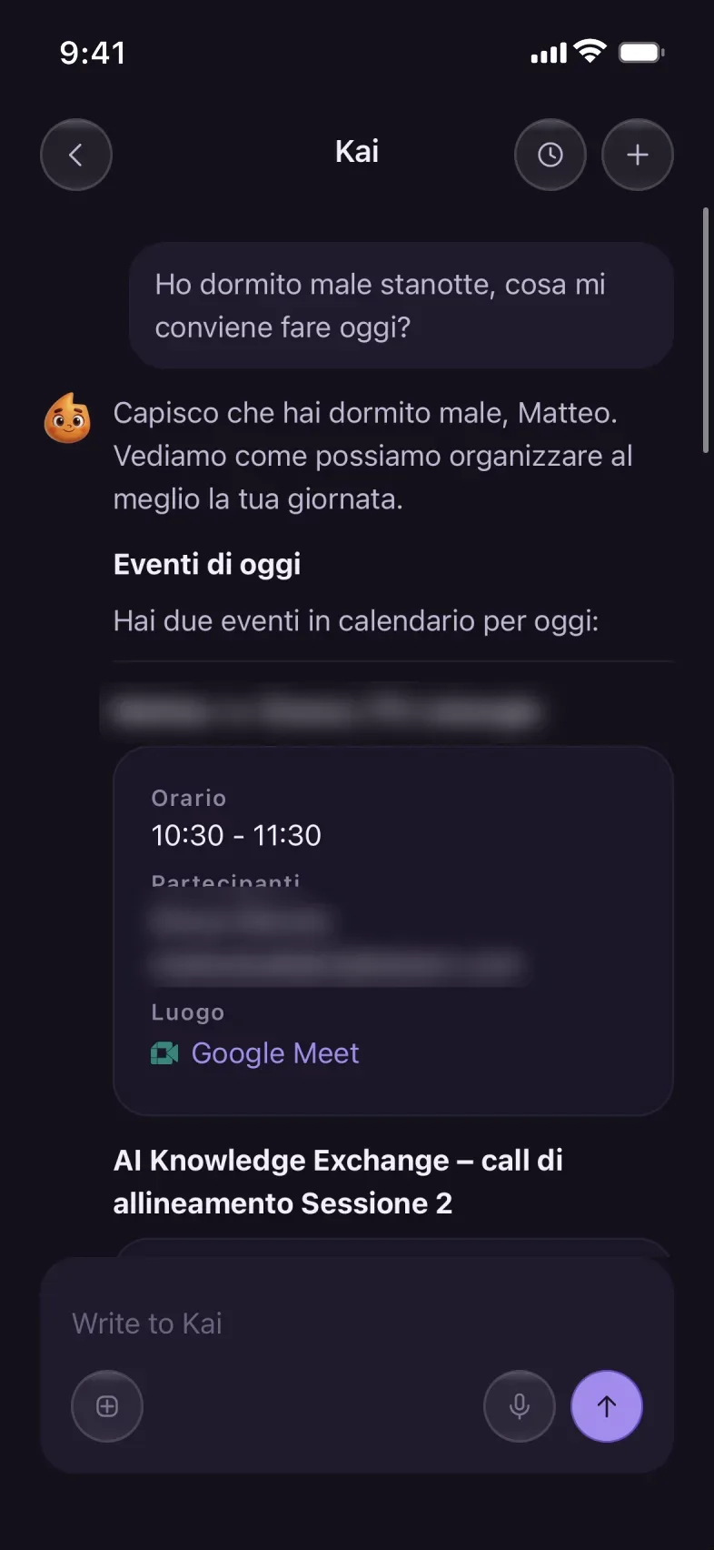 The question with context: Kai starts from today’s calendar.